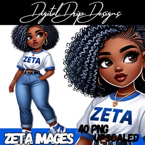 40 imagens PNG ampliadas Zeta Phi Beta - representantes afro-americanos de Chibi.