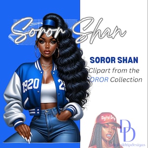 Soror SHAN Afroamericano “Especial de hermandad de mujeres: ZPB Zeta Themed Chibi Doll, versátil Zeta Phi Beta Descarga digital, PNG Clipart