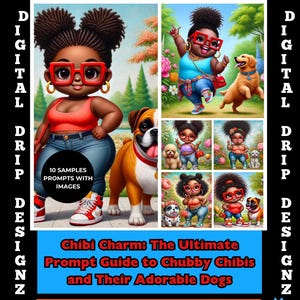 Guia de prompt de personagens chibi gordinhos e cachorros fofos | Crie personagens chibi gordinhos e cachorros fofos com IA | Tutorial de arte digital em PDF