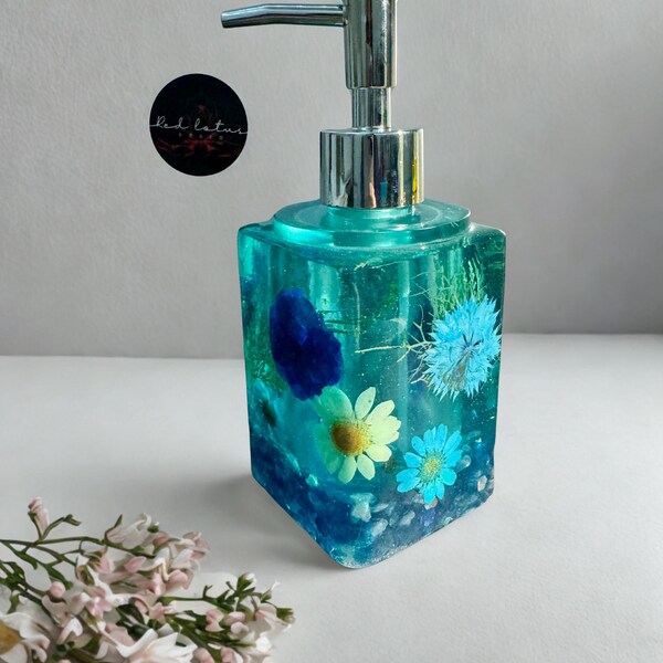 Dispensador de jabón o loción con flores
