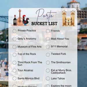 Porto Bucket List, Recommendations, Must See, Must Do, Travel, Explore, Adventure, Gift, Family Friendly, Itinerary, Template Mock Example
