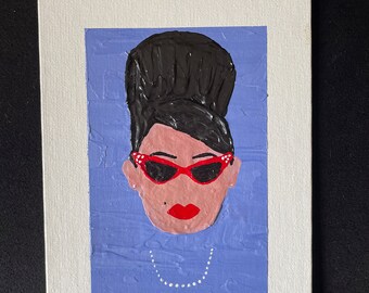 50s LADY PAINTING - negro excluido