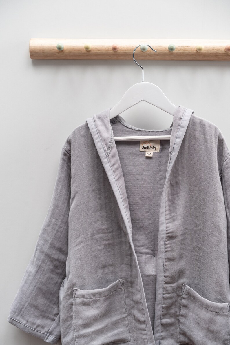 4 Layer Muslin Organic Cotton Kids' Bathrobe Natural Soft Etsy