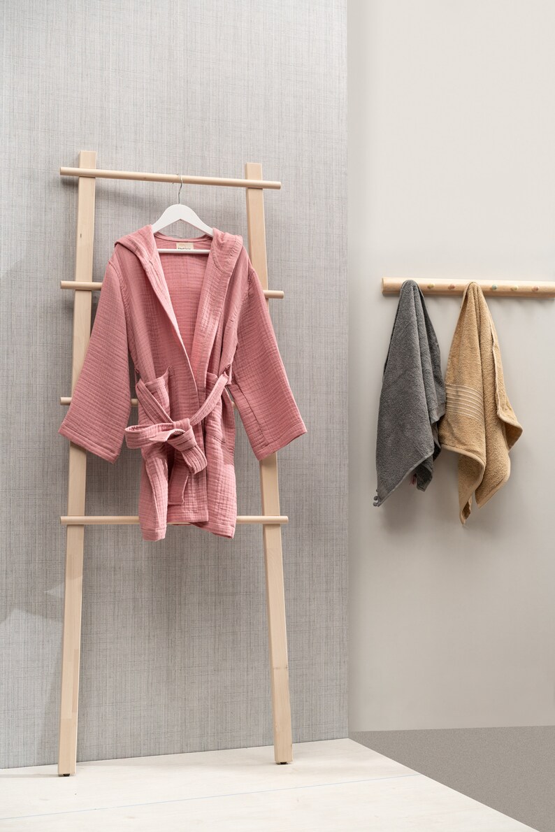 4 Layer Muslin Organic Cotton Kids' Bathrobe Natural Soft Etsy