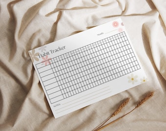 5 Pack Monthly Habit Tracker, PDF Habit Tracker, Printable Habit Tracker