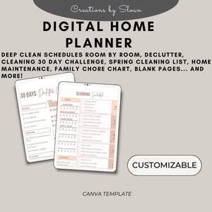 Whole House Cleaning Digital Planner Aesthetic