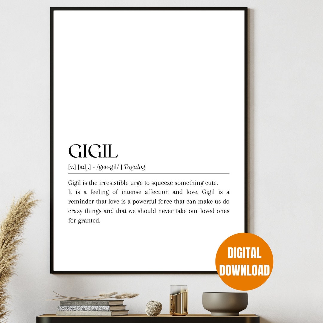 Gigil Definition Print Printable Wall Art Minimalist Home - Etsy