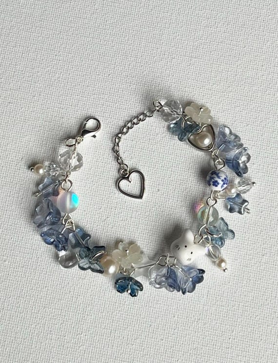 Handmade Charm Bracelet Navy Blue