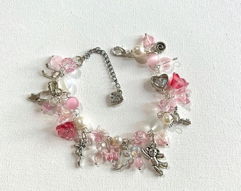 Handmade Pink Charm Bracelet