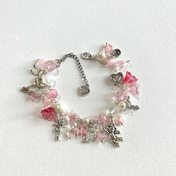 Handmade Pink Charm Bracelet