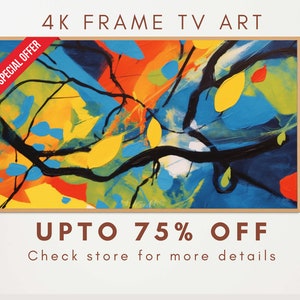 Samsung Frame TV Art, Abstract Modern Shapes, Colourful TV art, 4K tv Frame Art, Abstract Tree TV Art, Digital Painting, Instant Download