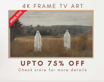 Halloween Frame TV Art, Samsung Frame TV Art, Ghost Art, Halloween Frame TV, Ghost Decor, Neutral Halloween, 4k resolution tv art, Fall Art