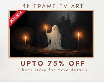 Samsung Frame tv art halloween frame tv art ghost frame tv art candle frame tv art halloween vintage inspired frame tv art
