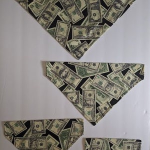 Cash Money Collar Through Dog Bandana --FREE SHIPPING