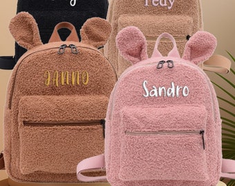 Personalized Plush Rabbit Backpack,Custom Embroidered Plush Kids Backpack,Plush Backpack Bag,Rabbit Ears School Bag,Cute Backpack,Kids Gift