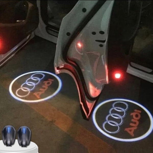 2X PC Audi Led Door Light , Audi Four Rings Door Logo, Car Accessories, Car Door Projector, Automotive Design, Car Guy Gift