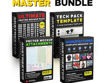 Vector Clothing Brand Toolkit: Illustrator, Procreate Mockups, Tech Pack, Manufacturer List