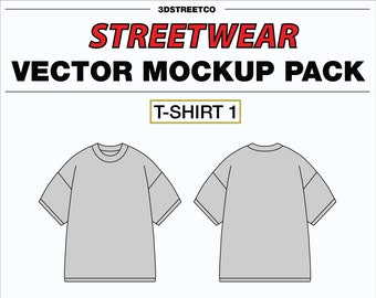 Streetwear Oversized T-Shirt Vector Mockup (AI & PNG)