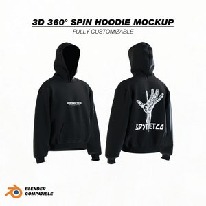 3D Streetwear Hoodie Mockup: Customizable Blender Animation (PDF)