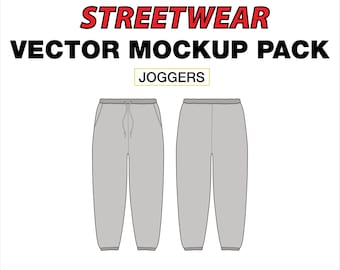 Streetwear Joggers Vector Mockup: Clothing Design Template (AI & PNG)