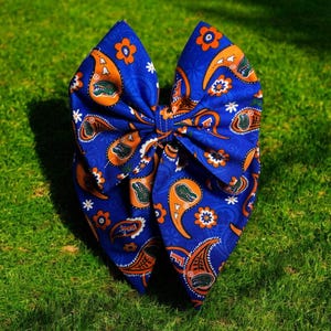 UF Gators Swirls Bow, UF, Blue and Orange, Go Gators, Football season bow, college football bow, Fable Bow, Alligator Clip Bow