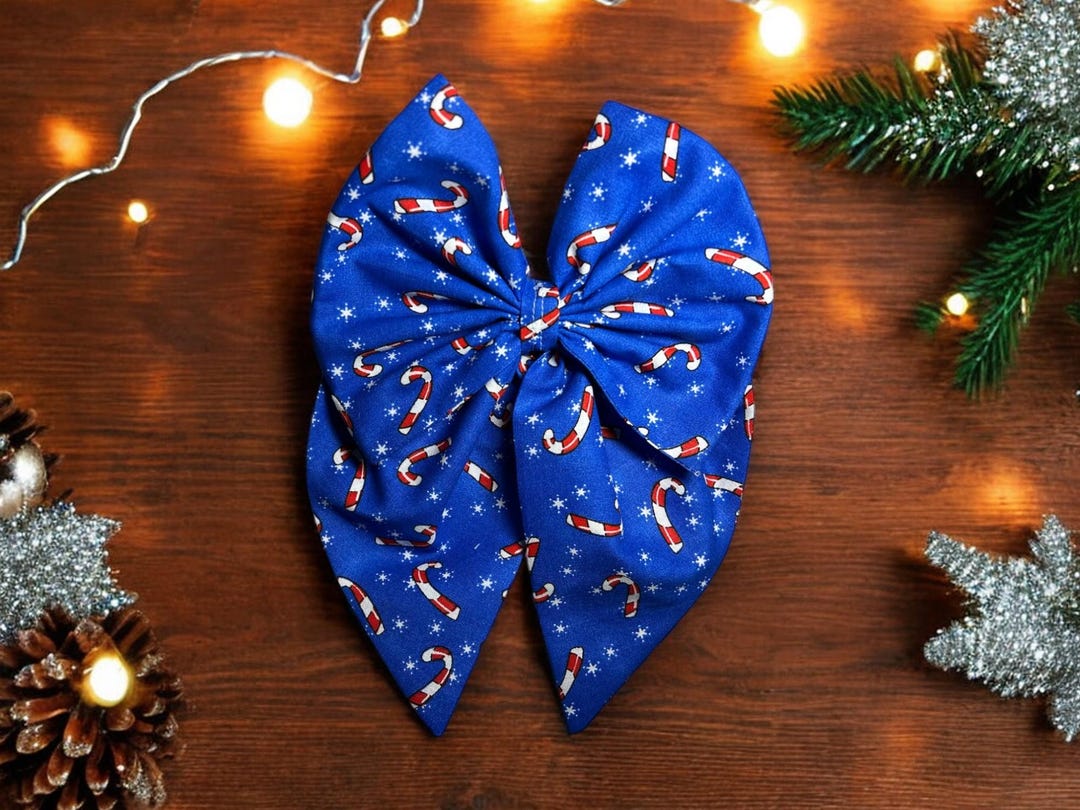 Candy Cane Fable Style Bow, Christmas Bow, Long Tail Christmas Bow ...
