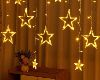 Stringa di luci a LED-Stringa di stelle-Luci da fata per decorazioni domestiche esterne e interne-Luci a sospensione a stella scintillante per l'arredamento della camera