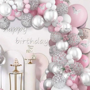 Butterfly Foil Balloon Arch Garland, Butterfly Balloons, Girls Birthday Party Decor, Pastel Birthday Balloons, Butterfly Birthday Decor