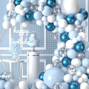 94pcs Blue Balloons Garland Arch Kit Latex Metallic Balloons for Wedding Birthday Party Supplies Baby Shower Decorations