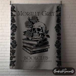 Morally Grey Booklover Blanket, Dark Romance run little mouse blanket, Dark Academia decor,Gothic romance home decor, smut reader merch,smut