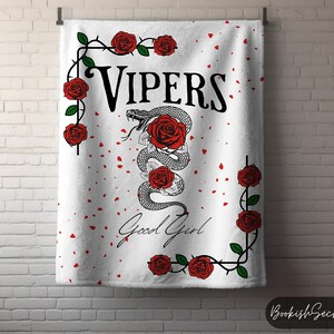 Vipers Den, Viper Good Girl Blanket, Dark Romance,Dark Academia Decor, Gothic romance home decor, Smut Reader Merch, Gift for book lover,