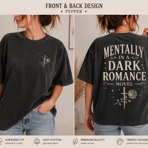 Dark Romance Shirt, Mentally In A Dark Romance Novel Tee, Smut Reader Shirt, Booktok Shirt, Spicy Book Lover Gift, Romantasy Tee image 5