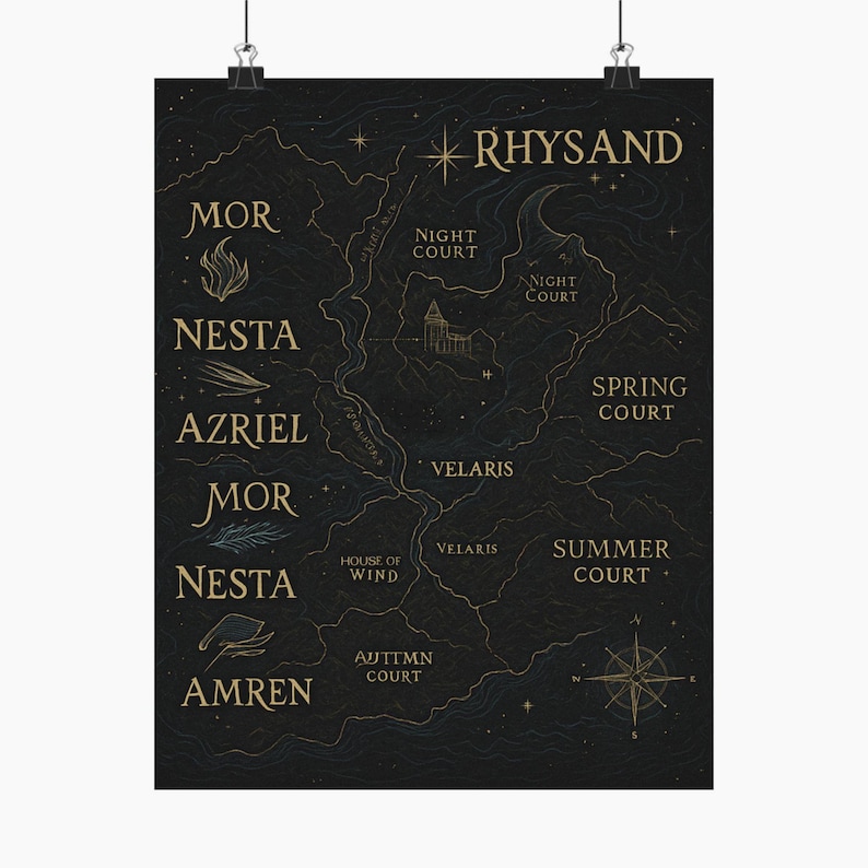 ACOTAR Art, Fantasy Wall Decor, High-quality Map Print, Literary Gift ...