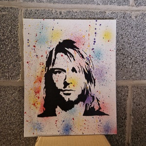 Canvas stencil street art pop art nirvana kurt cobain