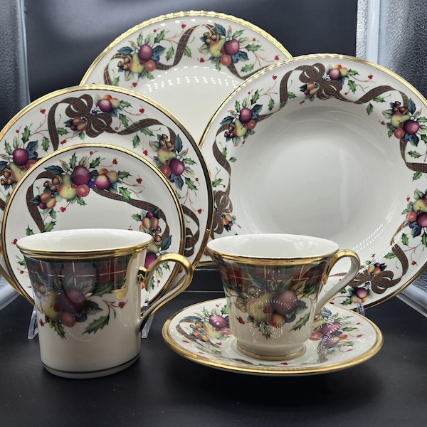 Hard to Find, Vintage Lenox Holiday Tartan Fine China Dinnerware