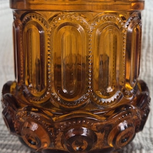 LE Smith Moon and Stars Amber Glass Fairy Lamp – Vintage Candle Holder