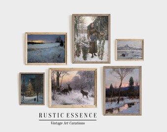 Christmas at Dusk Customizable Gallery, 54 Image Holiday Wall Art, Winter Themed Gifts, Winter Wall Decor, Digital Downloadable Prints