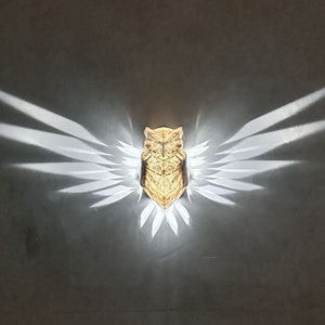 Night Owl Wall Light 3D Printed Owl With Illuminated Wings Stunning Wall Decor and Ambient Lighting Perfect for Home and Office Etsy