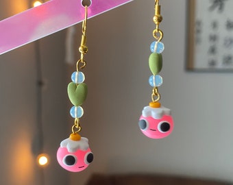 Pink Flower Slime Earrings