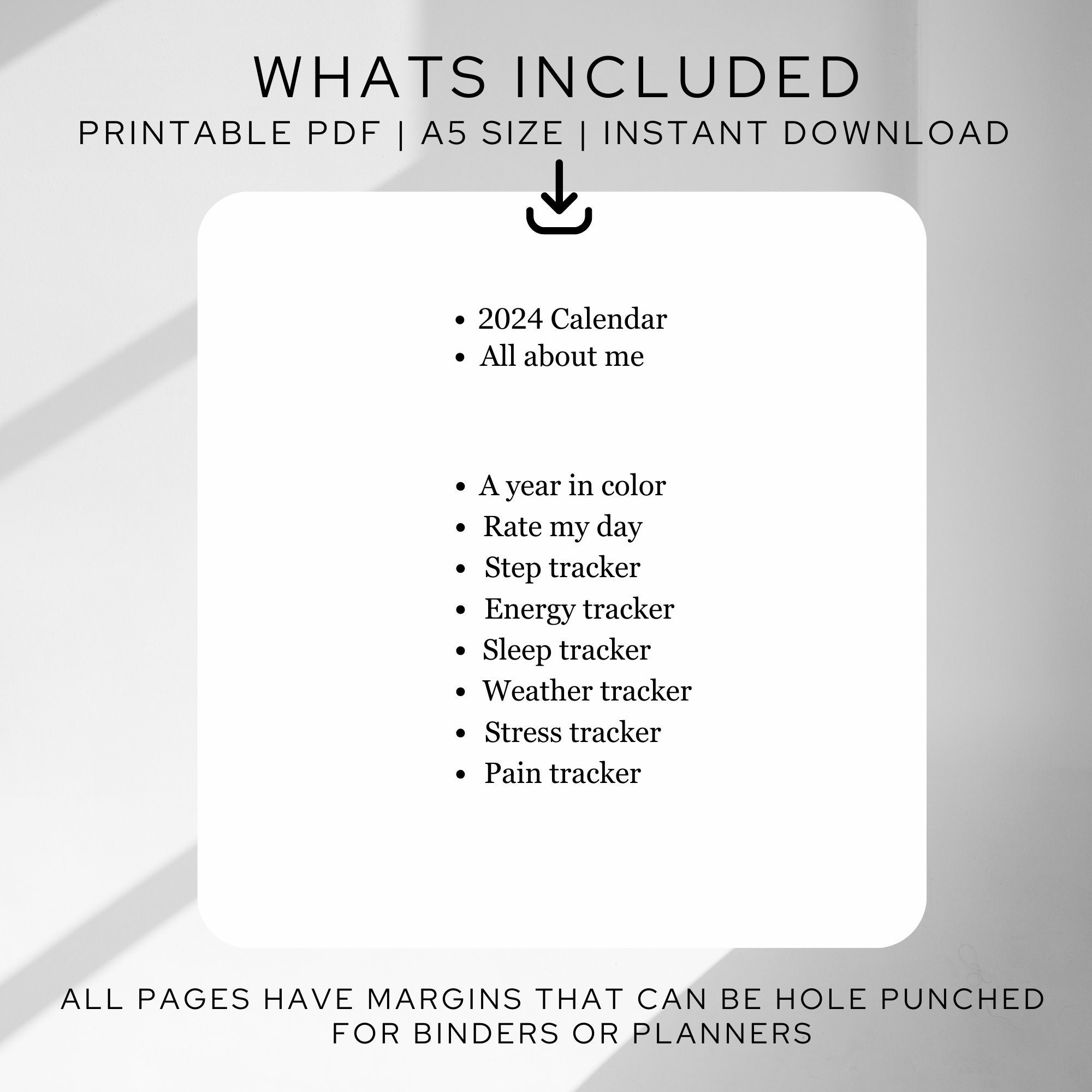 Printable Bullett Journal, Bullett Journal Pages, BUJO 2024 Yearly ...