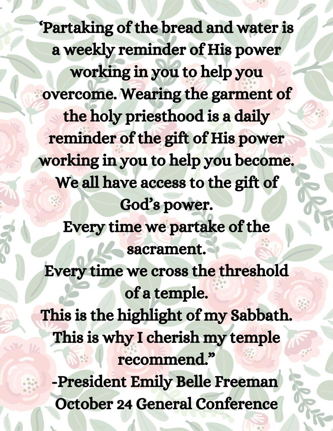 LDS General Conference Quotes, Emily Belle Freeman, Sacrament, Sunday ...