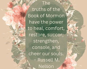 LDS Quote, Book Of Mormon Promise, Come Follow Me 2024, Relief Society, Ministering Sister, Young Women, Missionary Special Gift, Home Décor