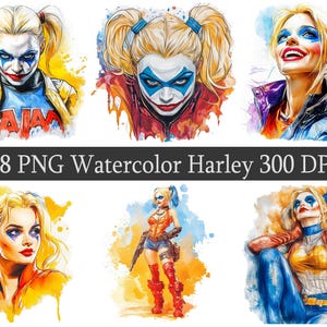 18 Watercolor ClipArt Superhero PNG Clipart Bundle, Scrapbooking, Fan Art Clip Art, Printable file, Sublimation, Transparent png