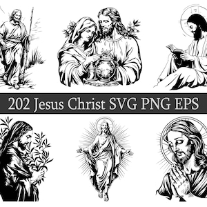 Jesus Christ SVG Bundle, Jesus Christ png, Jesus Christ Vector, Christian svg, Catholic svg, Religious svg, Jesus Silhouette, Commercial Use