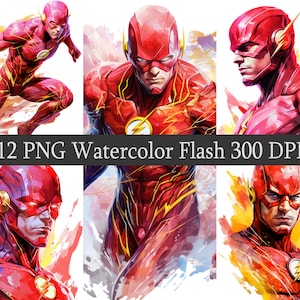 Watercolor Superhero PNG Clipart Bundle, Scrapbooking, Fan Art Clip Art, Printable file, Sublimation design