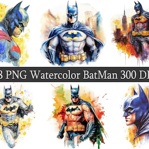 18 Aquarell ClipArt Superheld PNG Clipart Bundle, Scrapbooking, Fan Art Clip Art, druckbare Datei, Sublimation, transparente PNG