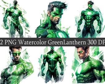Watercolor Super Hero Clipart Bundle: PNG Fan Art (Digital Download)