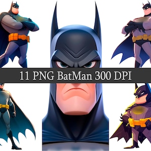 Clip Art Bat Superhero PNG Clipart Bundle, Scrapbooking, Fan Art Clip Art, Arquivo para impressão, Design de sublimação, Design transparente