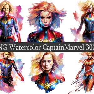 Watercolor Superhero PNG Clipart Bundle, Scrapbooking, Fan Art Clip Art, Printable file, Sublimation design