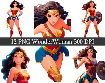 WonderWoman PNG Clipart Bundle, Scrapbooking, Fan Art (Digital Download)